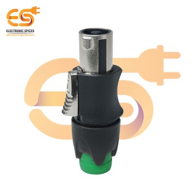 250V 20A 4 Pole Speakon Male Cable Connector with Metal Insert (Green)